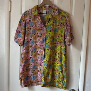 Collusion Mixed Print Floral Revere Romper Linen size 10